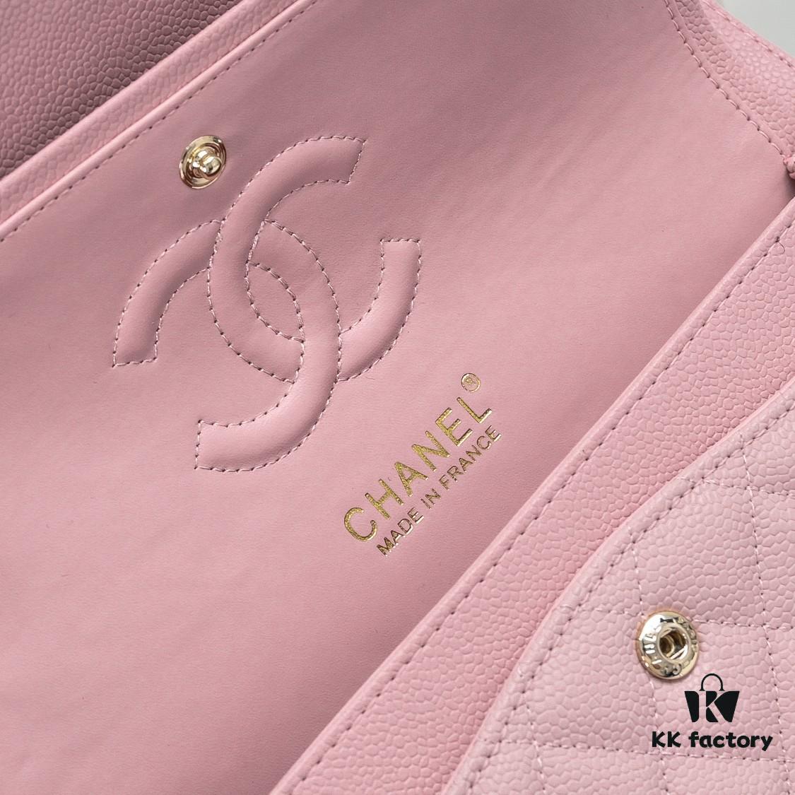 Chanel 2.55 Classic Flap Bag in Top-Tier Caviar Quilted Calfskin with Genuine 24K Gold Hardware