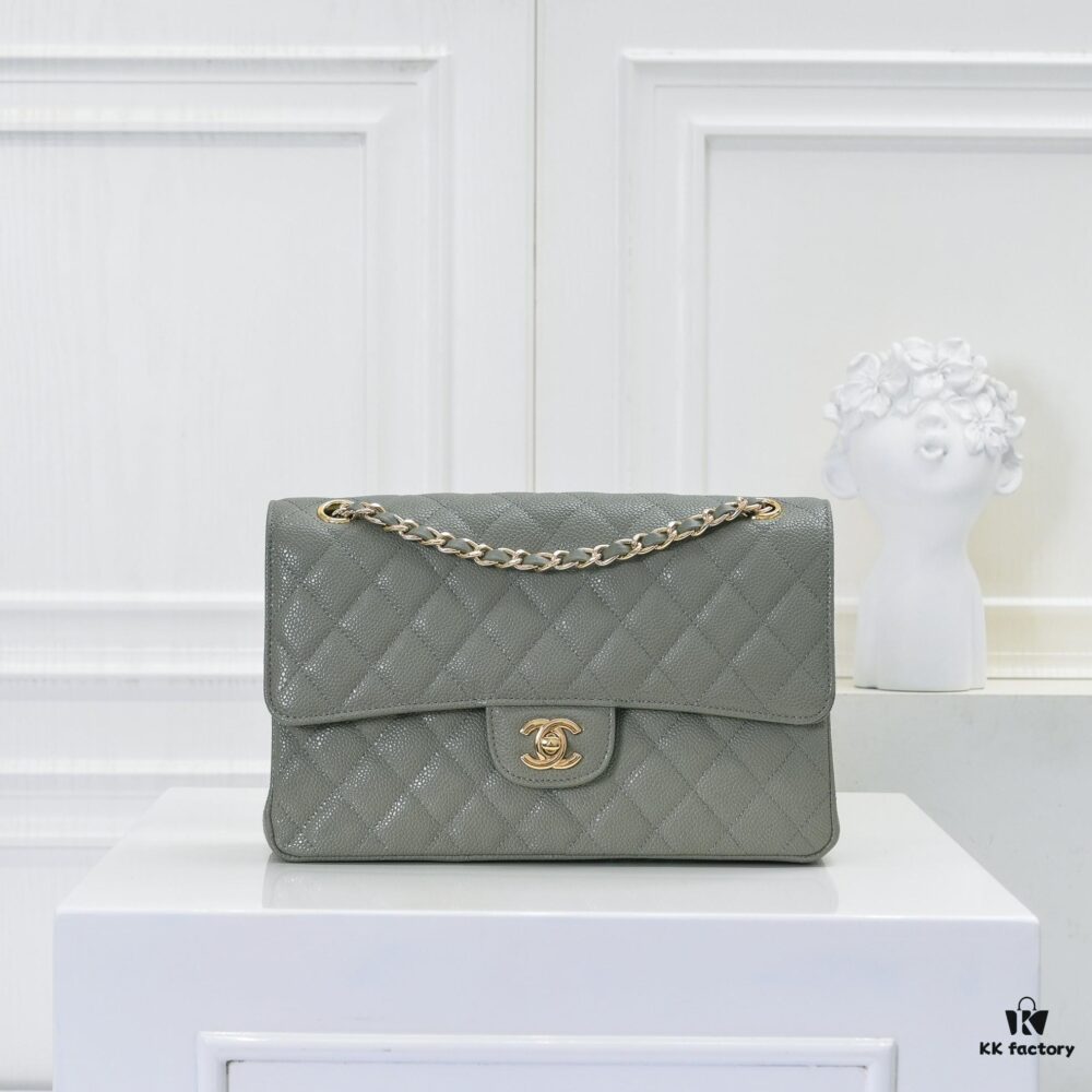 Chanel 2.55 Classic Flap Bag in Top-Tier Caviar Quilted Calfskin with Genuine 24K Gold Hardware