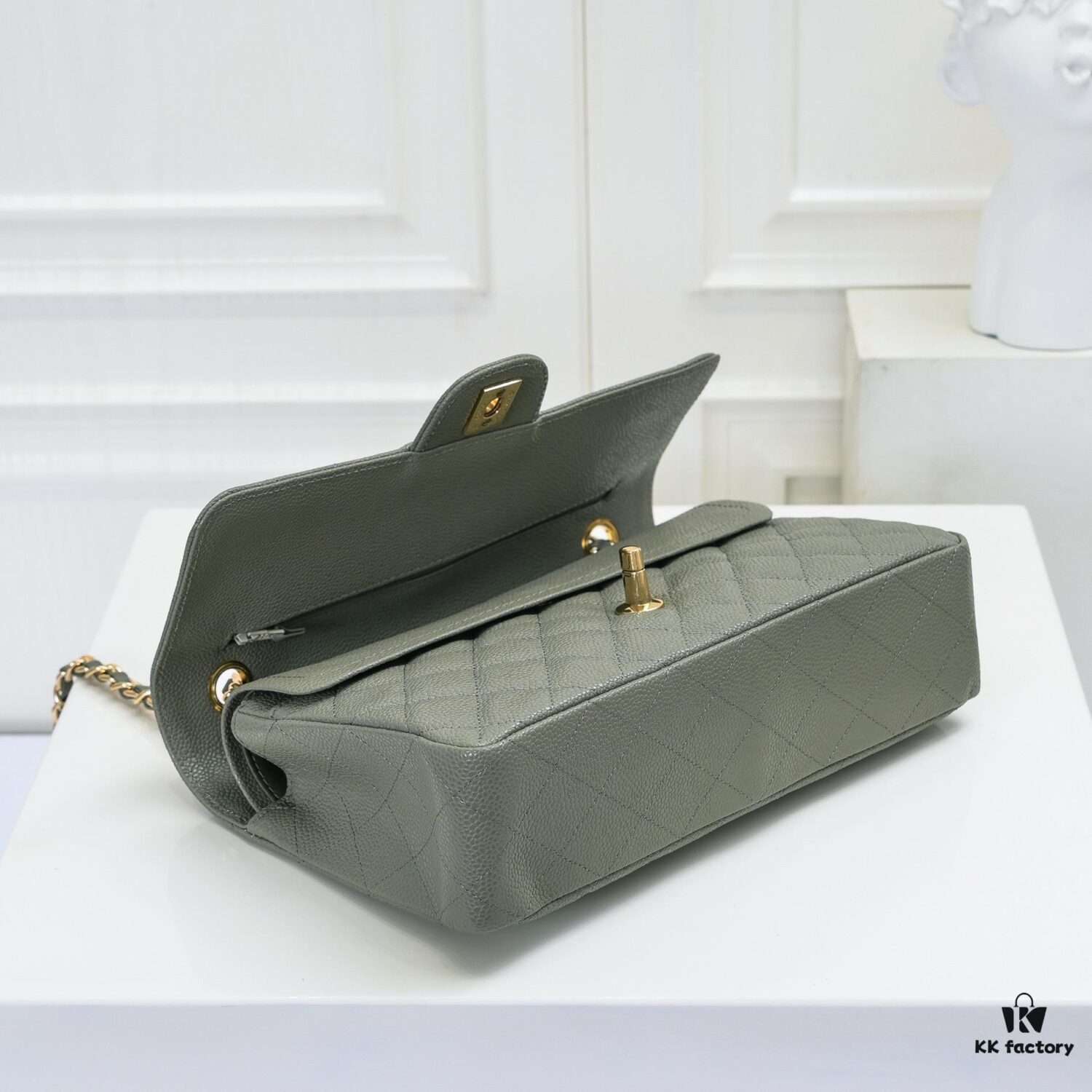 Chanel 2.55 Classic Flap Bag in Top-Tier Caviar Quilted Calfskin with Genuine 24K Gold Hardware