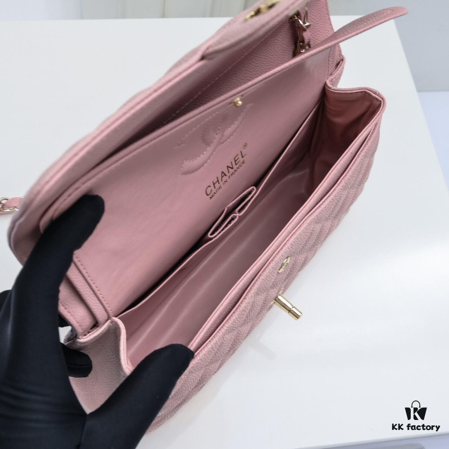 Chanel 2.55 Classic Flap Bag in Top-Tier Caviar Quilted Calfskin with Genuine 24K Gold Hardware