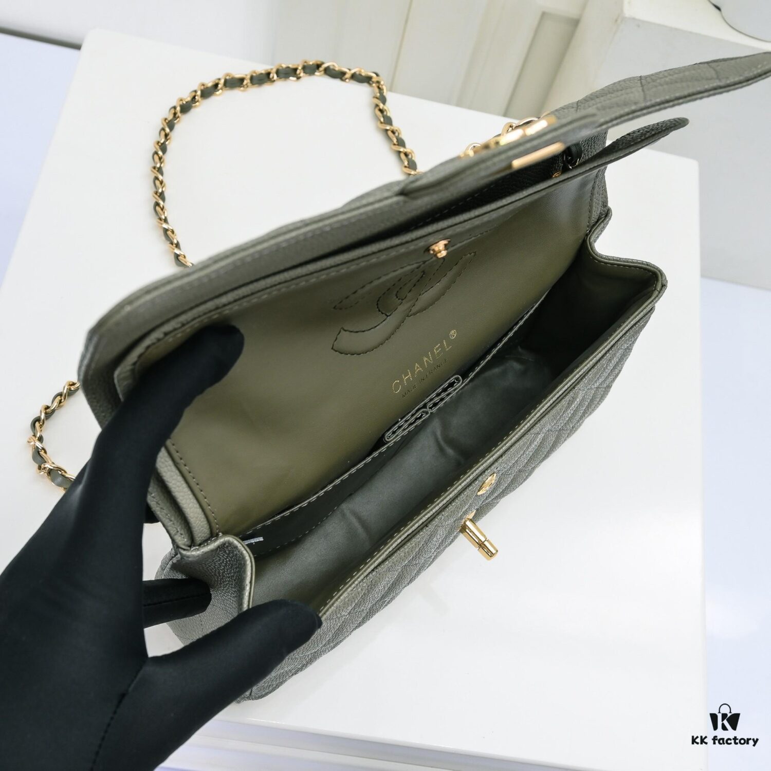 Chanel 2.55 Classic Flap Bag in Top-Tier Caviar Quilted Calfskin with Genuine 24K Gold Hardware