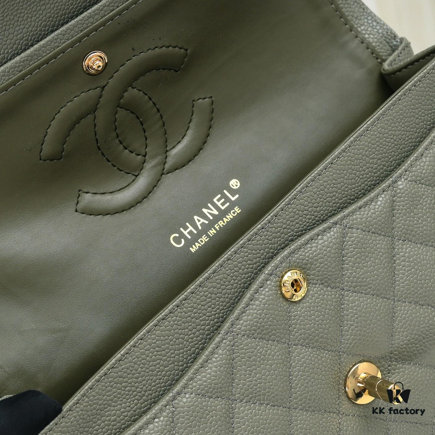 Chanel 2.55 Classic Flap Bag in Top-Tier Caviar Quilted Calfskin with Genuine 24K Gold Hardware