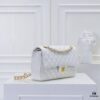 Chanel 2.55 Quilted Caviar Leather Shoulder Bag with Genuine Gold-Tone Hardware
