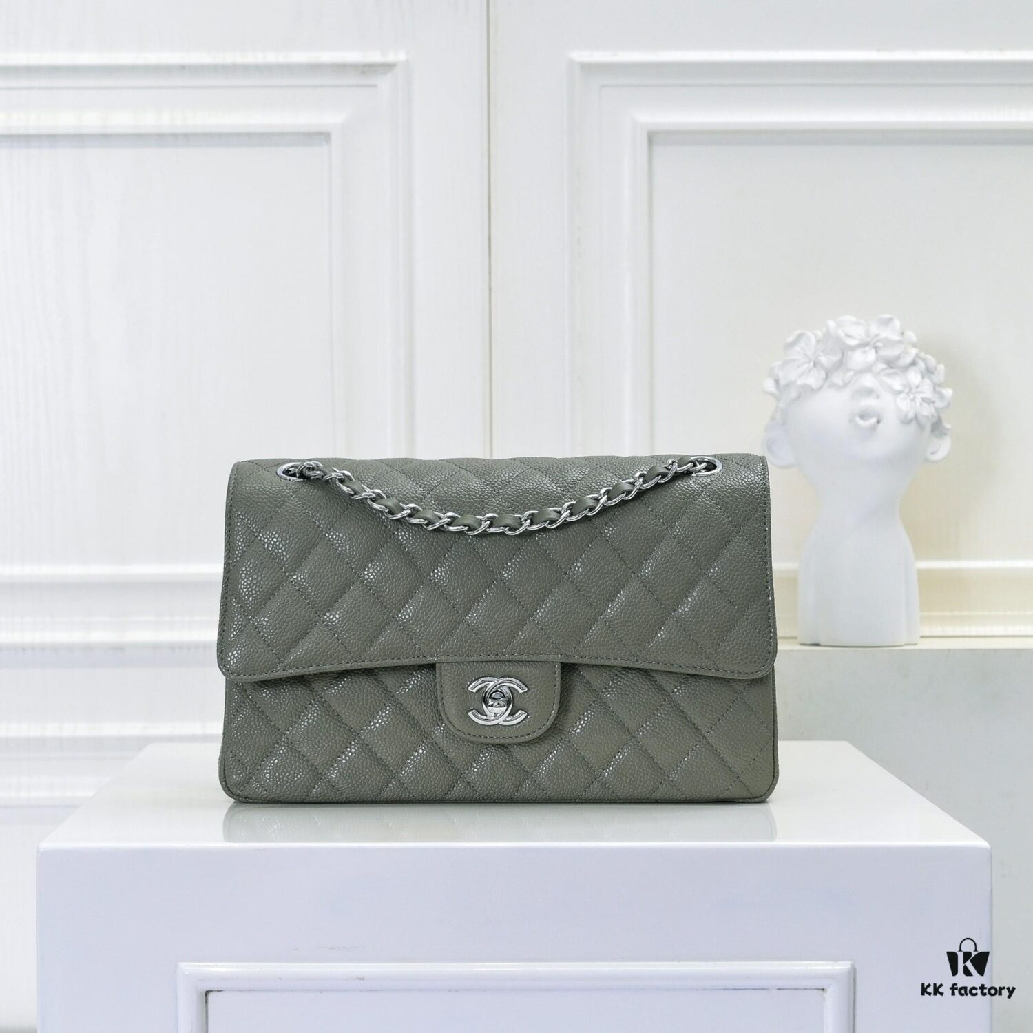 Chanel 2.55 Classic Flap Bag in Top-Tier Caviar Quilted Calfskin with Genuine Gold Hardware