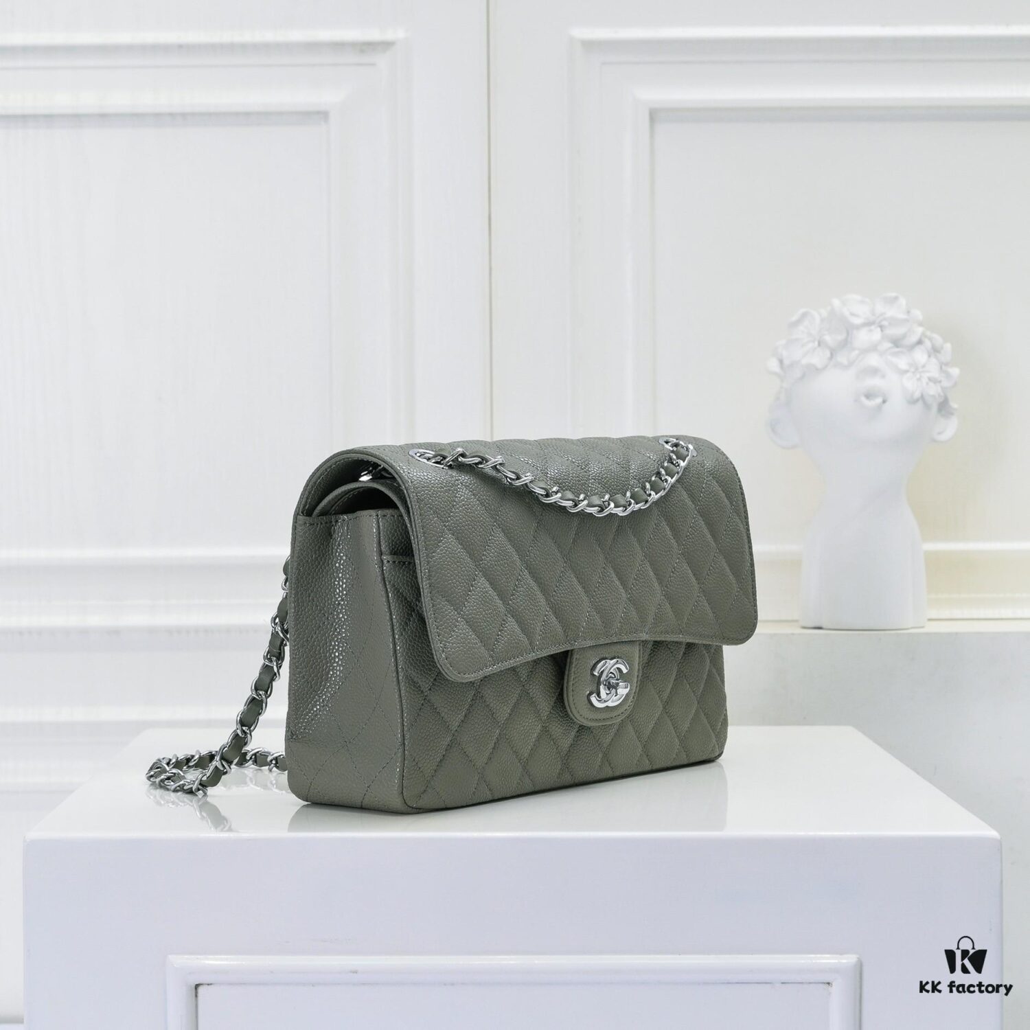 Chanel 2.55 Classic Flap Bag in Top-Tier Caviar Quilted Calfskin with Genuine Gold Hardware