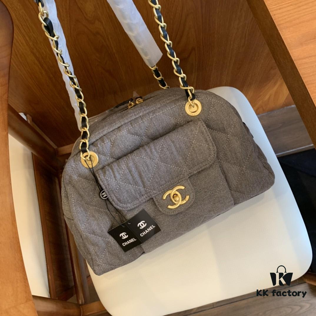 Chanel Washed Denim Bowling Bag - Pre-loved Chic