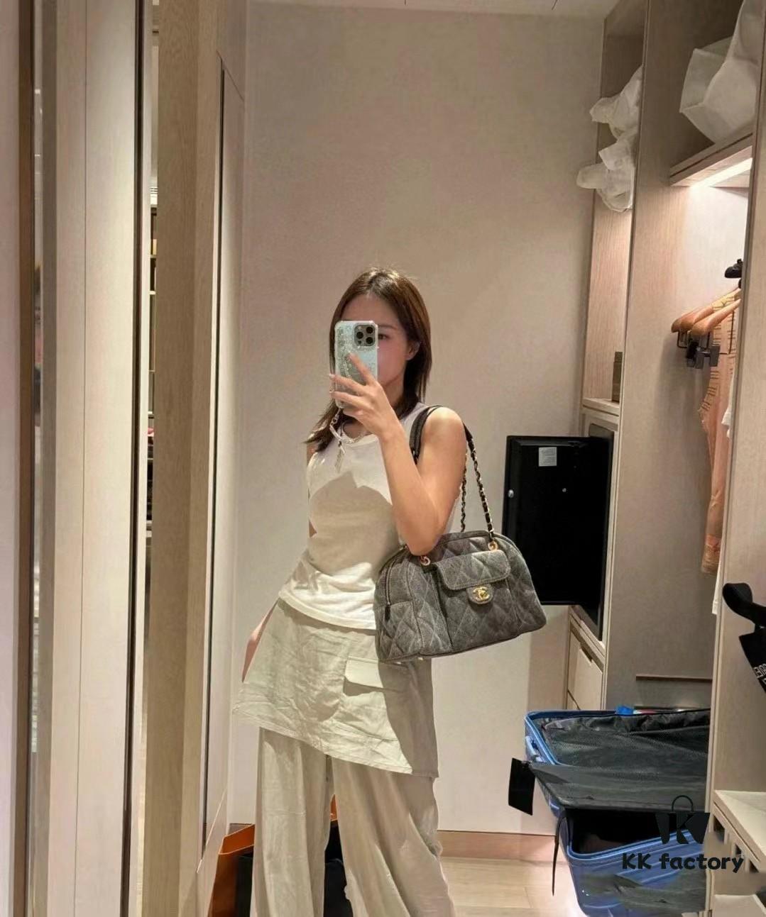 Chanel Washed Denim Bowling Bag - Pre-loved Chic