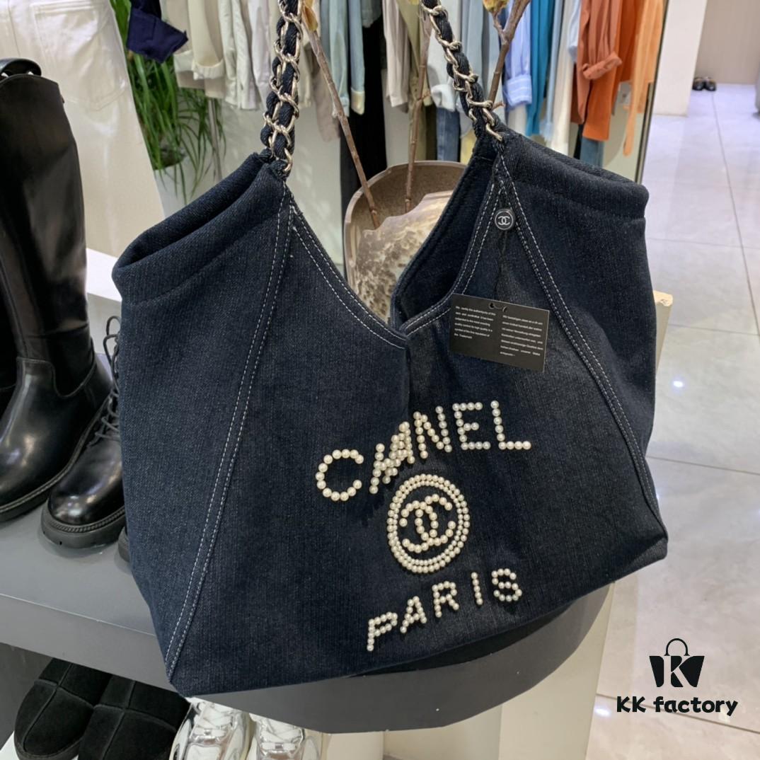 Xiaoxiang Home Chanel Denim Underarm Tote Bag [CHANEL] 2024 New Trendy Fashion Must-Have, Stylish Design That Captivates Every Girl's Heart