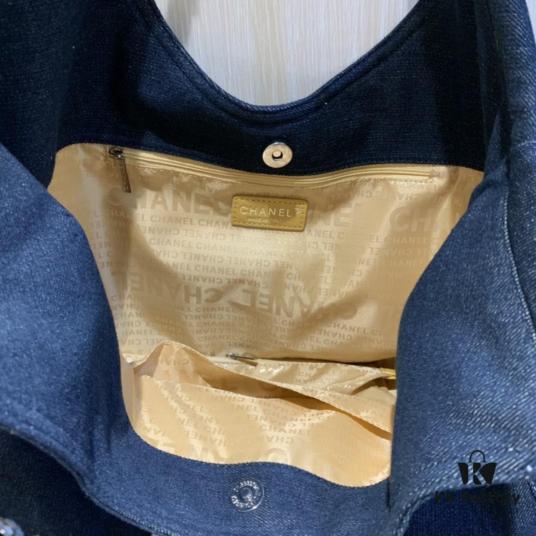 Xiaoxiang Home Chanel Denim Underarm Tote Bag [CHANEL] 2024 New Trendy Fashion Must-Have, Stylish Design That Captivates Every Girl's Heart