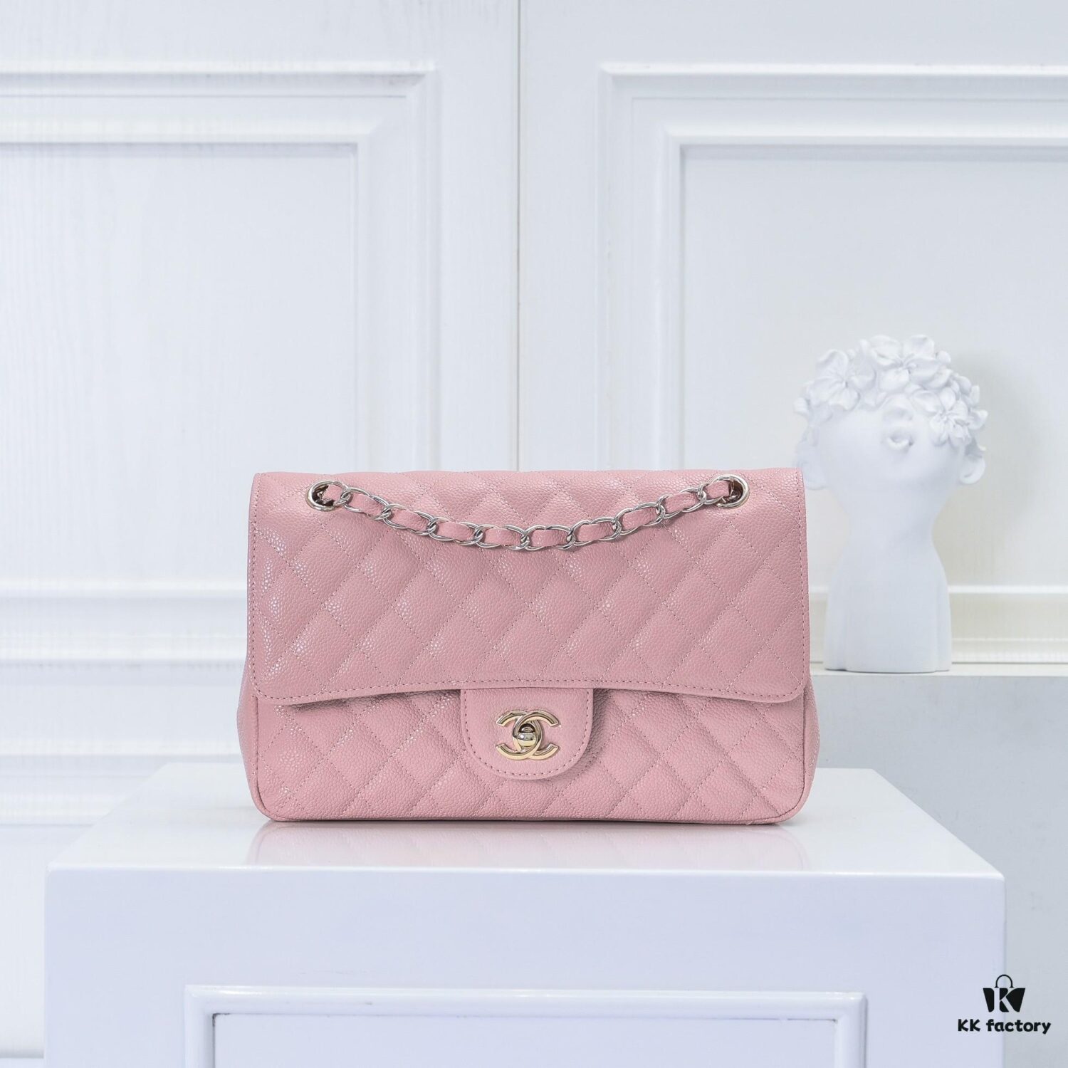 Chanel 2.55 Classic Flap Bag in Top-Tier Caviar Quilted Calfskin with Genuine 24K Gold Hardware