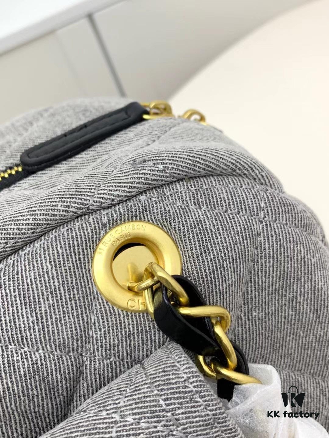 Chanel Washed Denim Bowling Bag, Fully Shipped