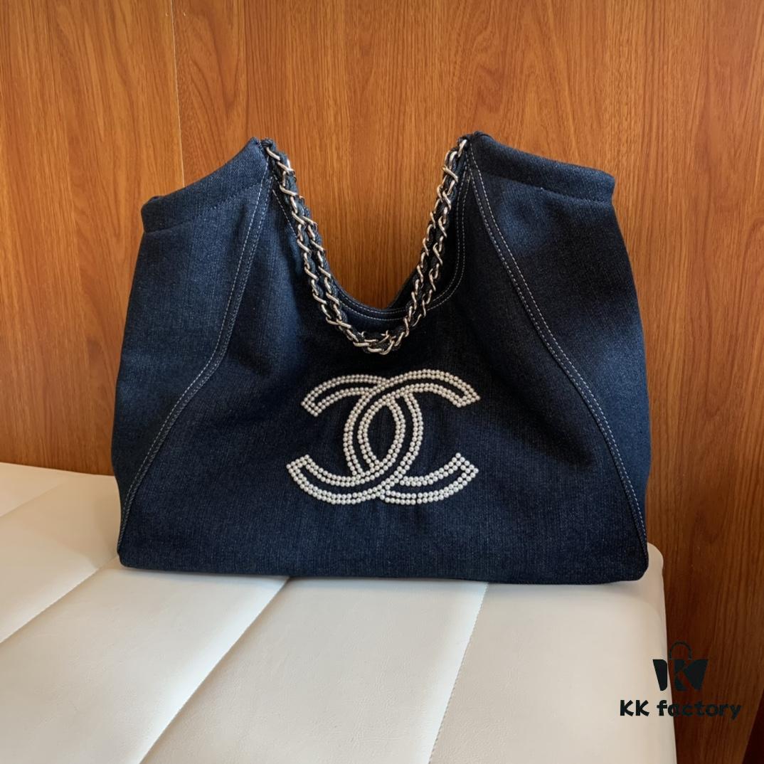 CHANEL Denim Underarm Tote Bag 2024 New Arrival Fashion Trendy Style