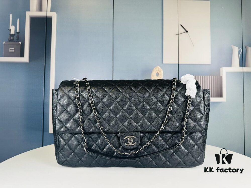 New Arrival Chanel CF Extra Large Airport Tote Bag (Black Silver)