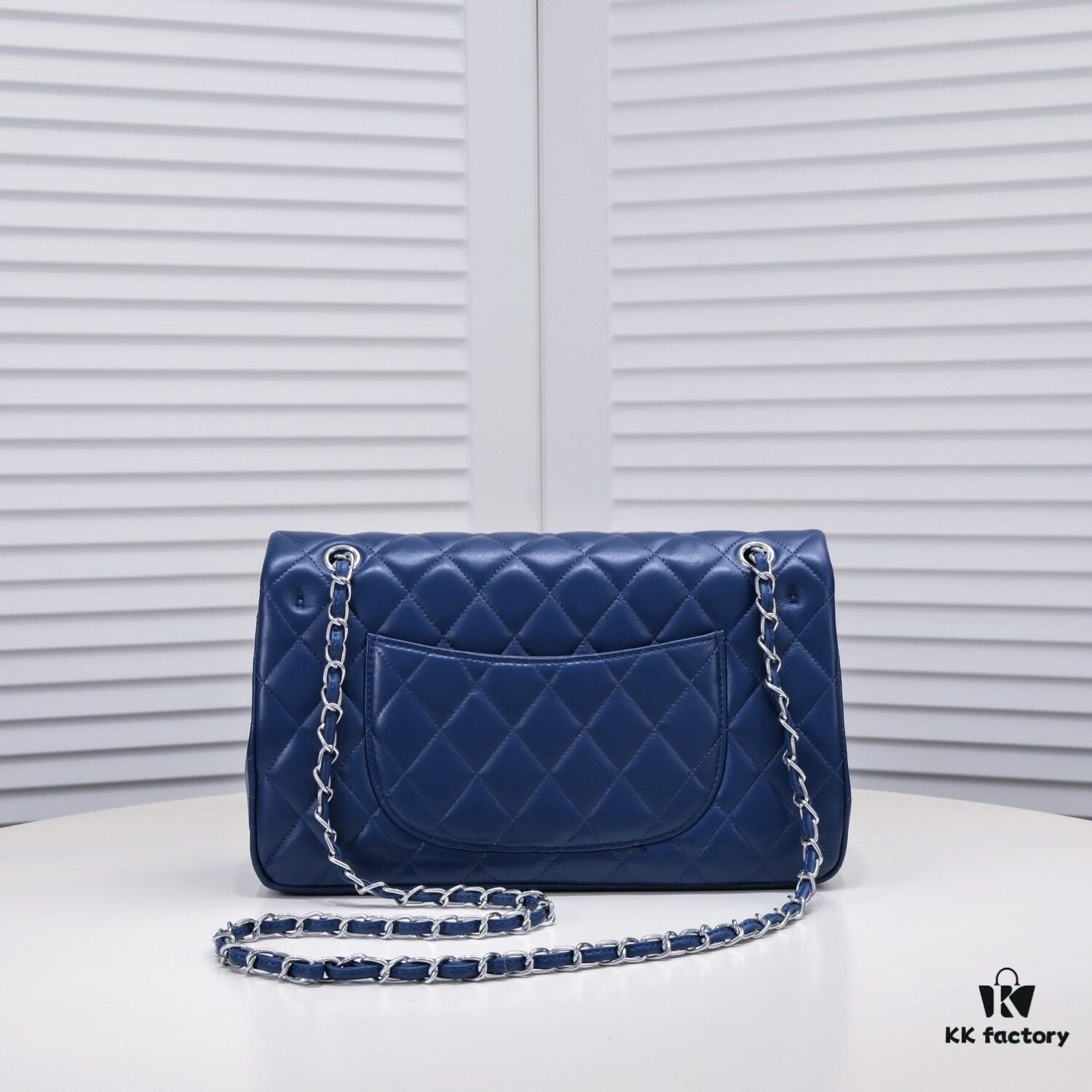 Deep Blue Chanel Classic Century Style, Exquisitely Crafted with Imported Lambskin and Original Hardware, Quilted Diamond Pattern, Soft and Perfect Shape