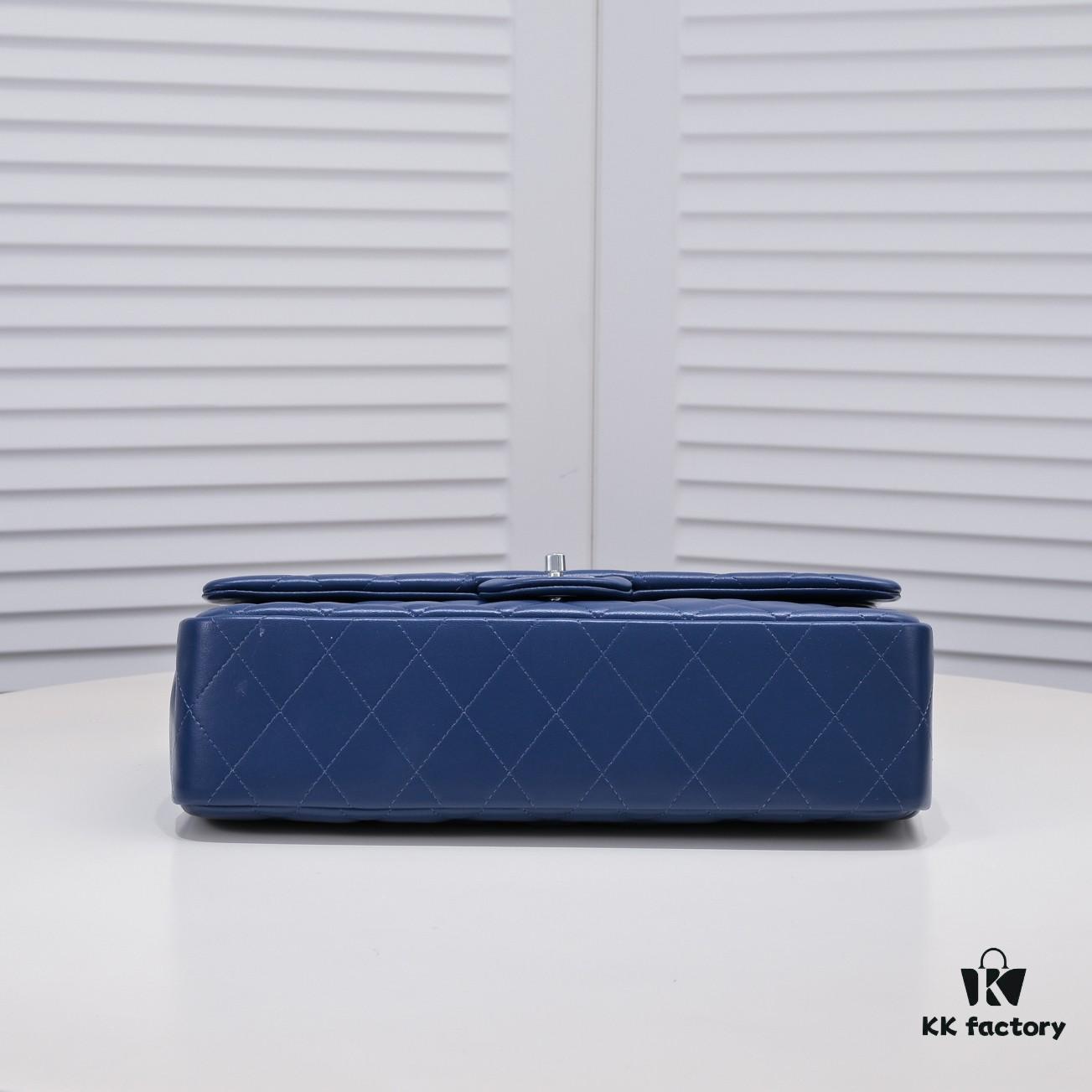 Deep Blue Chanel Classic Century Style, Exquisitely Crafted with Imported Lambskin and Original Hardware, Quilted Diamond Pattern, Soft and Perfect Shape