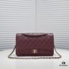 Burgundy Red Chanel Classic Century Bag, Exquisite Craftsmanship with Imported Caviar Calfskin and Authentic Hardware, Quilted Design, Soft Shape, Size: 30X18X8cm, Model No. 1113