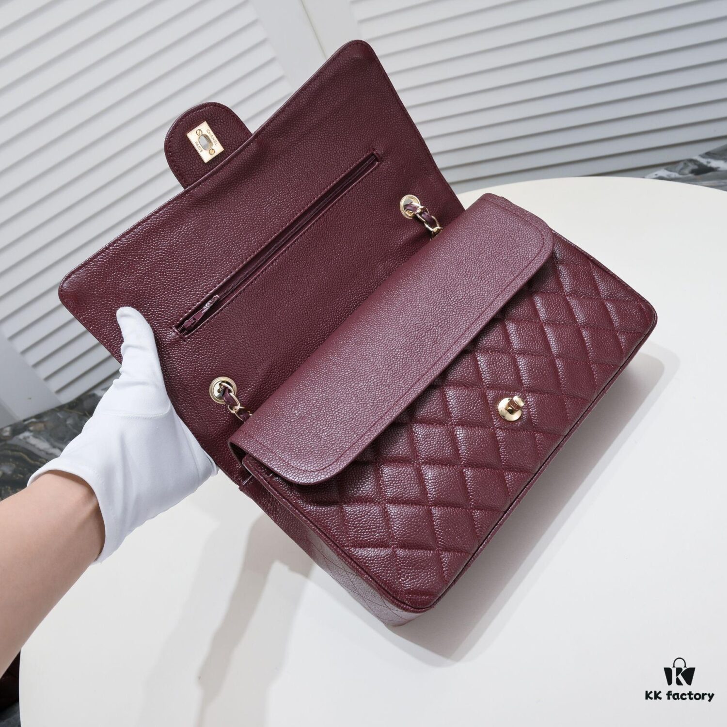 Burgundy Red Chanel Classic Century Bag, Exquisite Craftsmanship with Imported Caviar Calfskin and Authentic Hardware, Quilted Design, Soft Shape, Size: 30X18X8cm, Model No. 1113