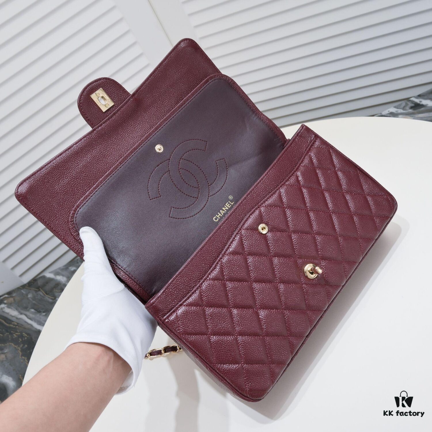 Burgundy Red Chanel Classic Century Bag, Exquisite Craftsmanship with Imported Caviar Calfskin and Authentic Hardware, Quilted Design, Soft Shape, Size: 30X18X8cm, Model No. 1113