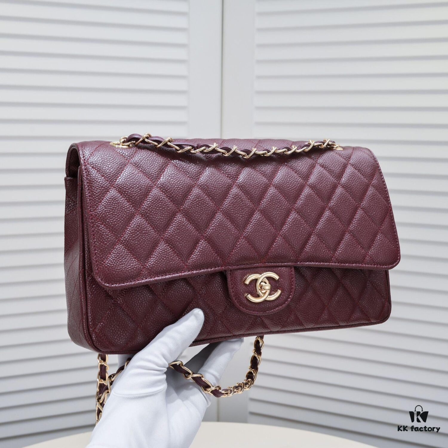 Burgundy Red Chanel Classic Century Bag, Exquisite Craftsmanship with Imported Caviar Calfskin and Authentic Hardware, Quilted Design, Soft Shape, Size: 30X18X8cm, Model No. 1113
