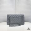 Gray Chanel Classic Flap Bag, Century Iconic Style, Premium Imported Caviar Leather with Authentic Hardware