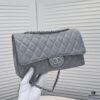 Gray Chanel Classic Flap Bag, Century Iconic Style, Premium Imported Caviar Leather with Authentic Hardware