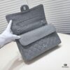 Gray Chanel Classic Flap Bag, Century Iconic Style, Premium Imported Caviar Leather with Authentic Hardware