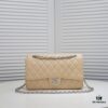 Beige Chanel Classic Bag, Century Iconic Style, Made with Precision Craftsmanship, Imported Caviar Calfskin with Original Hardware, Quilted Pattern Fullness, Perfect Soft Silhouette