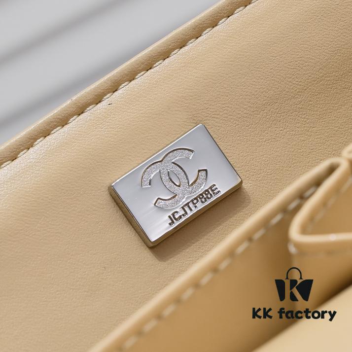 Beige Chanel Classic Bag, Century Iconic Style, Made with Precision Craftsmanship, Imported Caviar Calfskin with Original Hardware, Quilted Pattern Fullness, Perfect Soft Silhouette