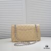Beige Chanel Century Classic Style, meticulously crafted with precision stitching, imported lambskin paired with original hardware, full quilting, perfect softness and shape, size: 30X18X8cm, model number: 1113