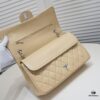 Beige Chanel Century Classic Style, meticulously crafted with precision stitching, imported lambskin paired with original hardware, full quilting, perfect softness and shape, size: 30X18X8cm, model number: 1113