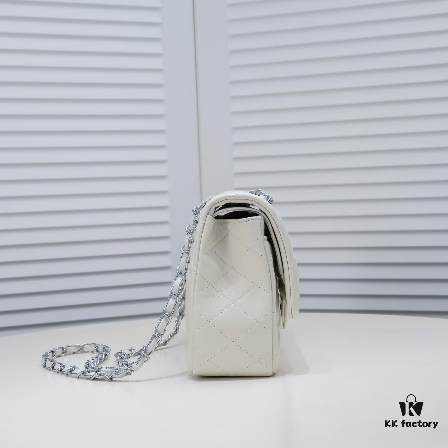 Beige Chanel Classic Century Style, Exquisitely Crafted with Imported Lambskin and Authentic Hardware, Quilted Design with Perfect Soft Silhouette