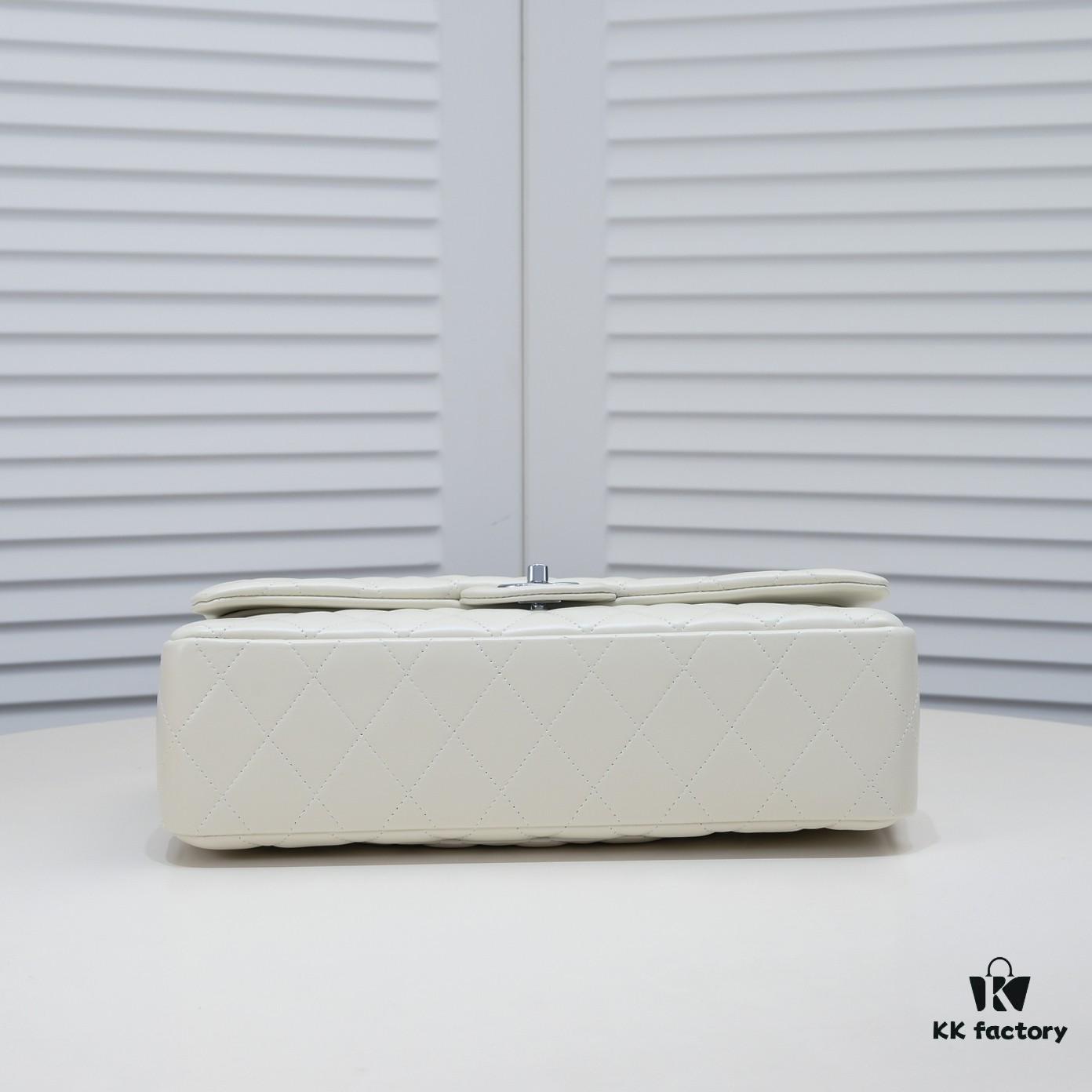 Beige Chanel Classic Century Style, Exquisitely Crafted with Imported Lambskin and Authentic Hardware, Quilted Design with Perfect Soft Silhouette