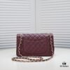 Burgundy Red Chanel CF2.55, Ultimate Masterpiece in Exotic Caviar-Grained Calfskin with Genuine 18K Gold Hardware