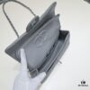 Gray Chanel Classic Lambskin Crossbody Bag with Red Interior, Summer Style 25.5*16*6.5 cm