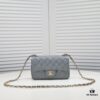 Gray CF Style Caviar Leather Handbag, Versatile Chanel-Inspired Classic Design, Elegant and Soft High-End Leather, Premium Hardware and Craftsmanship