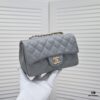 Gray CF Style Caviar Leather Handbag, Versatile Chanel-Inspired Classic Design, Elegant and Soft High-End Leather, Premium Hardware and Craftsmanship