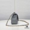 Gray CF Style Caviar Leather Handbag, Versatile Chanel-Inspired Classic Design, Elegant and Soft High-End Leather, Premium Hardware and Craftsmanship