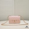 Pink CF Classic Style Soft Lambskin Handbag 🌹 Chanel 💃🏻 Elegant and Timeless Design, Favored by Sophisticated Women