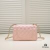 Pink CF Classic Style Soft Lambskin Handbag 🌹 Chanel 💃🏻 Elegant and Timeless Design, Favored by Sophisticated Women
