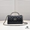 Chanel Kelly Long Handle Bag in Black Calfskin