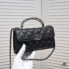 Chanel Kelly Long Handle Bag in Black Calfskin