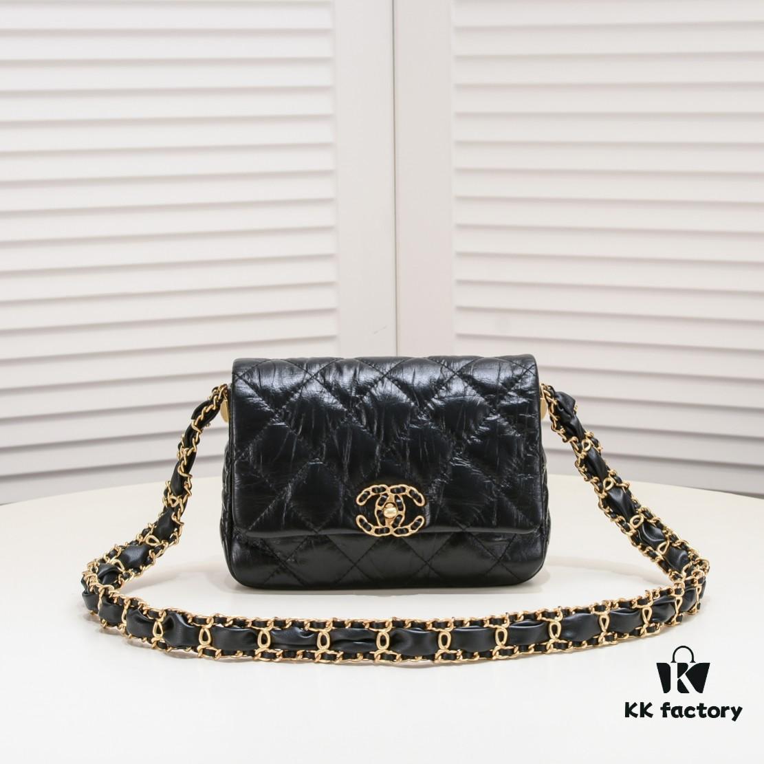 Chanel 23K Calfskin Wide Strap Shoulder Bag AS4423