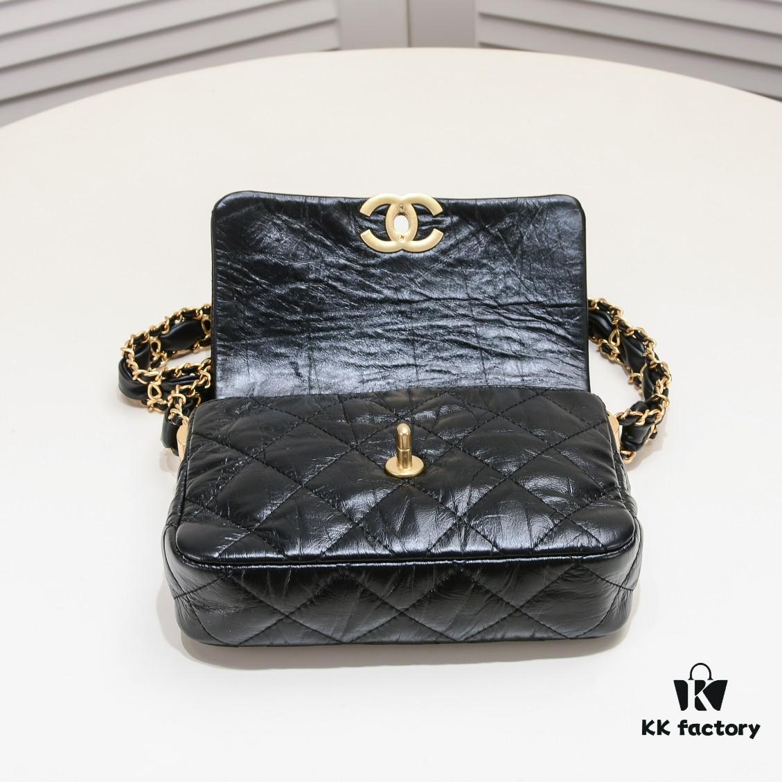 Chanel 23K Calfskin Wide Strap Shoulder Bag AS4423