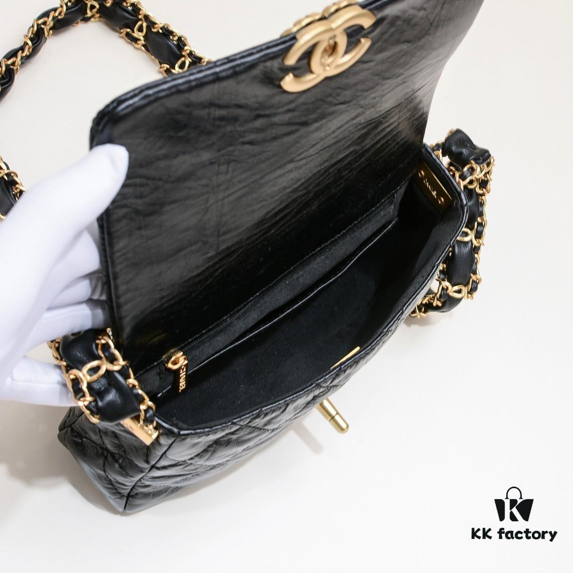 Chanel 23K Calfskin Wide Strap Shoulder Bag AS4423