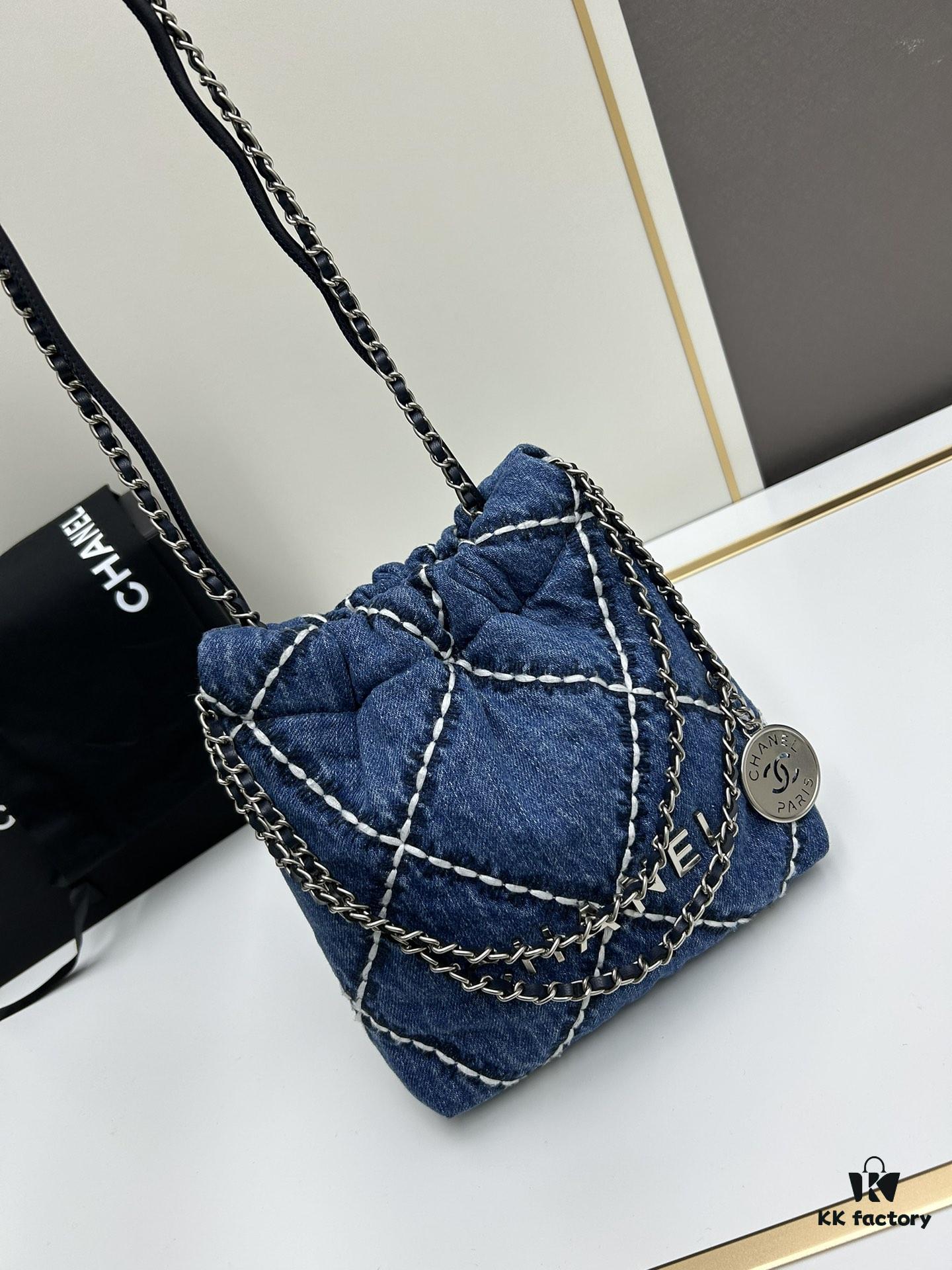 Upgraded Mini Number 🌟🌟🌟 Chanel 24s New Mini Denim Trash Bag Cute and Cool