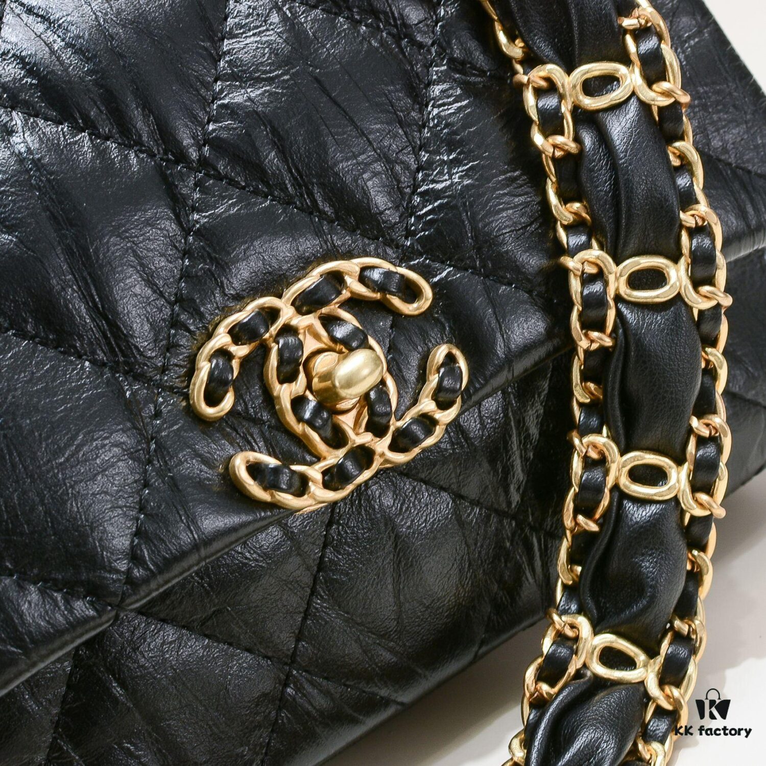 Chanel 23K Calfskin Wide Strap Shoulder Bag AS4423