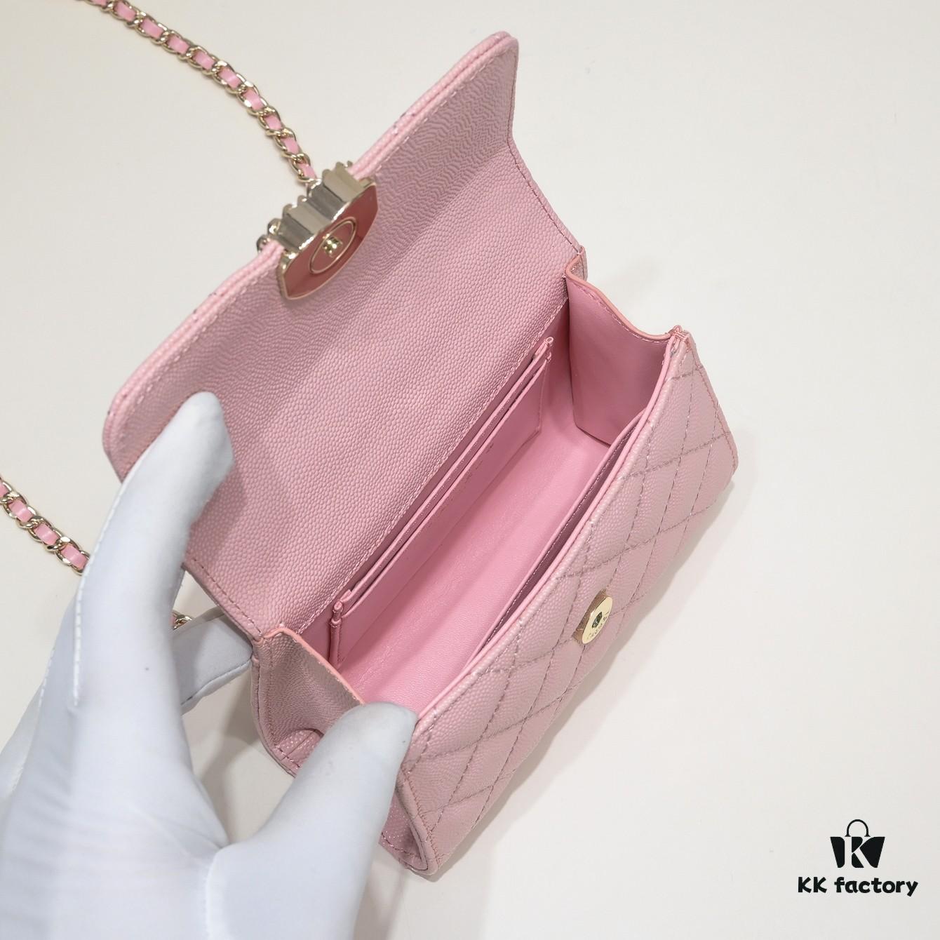 Chanel Black Kelly Long Handle Bag, Calfskin Leather, 15x6x10cm