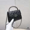 Chanel Black Kelly Long Handle Bag, 23p, Model 9100, Calfskin Leather, Size 15x6x10cm
