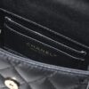 Chanel Black Kelly Long Handle Bag, 23p, Model 9100, Calfskin Leather, Size 15x6x10cm