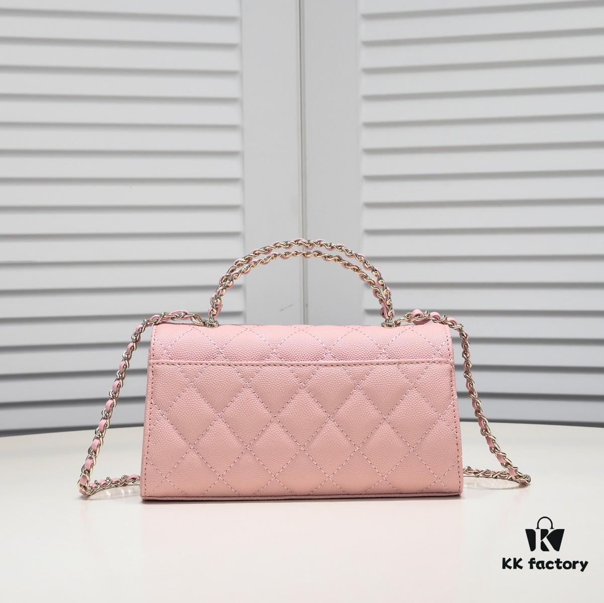 Chanel Black Kelly Bag with Long Handle, 19x10x4.5cm, Calfskin Leather